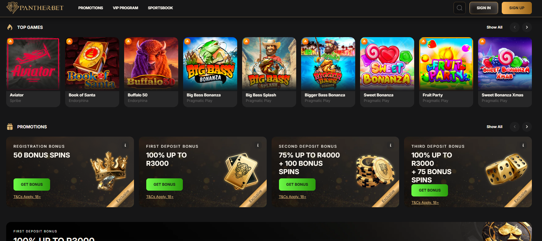 Pantherbet Casino Games